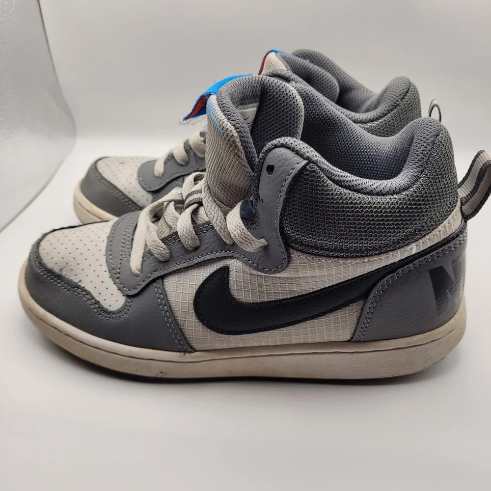 Nike Court Borough Mid Winter Wolf Grey Black Kids Sneakers 839977-009 4Y